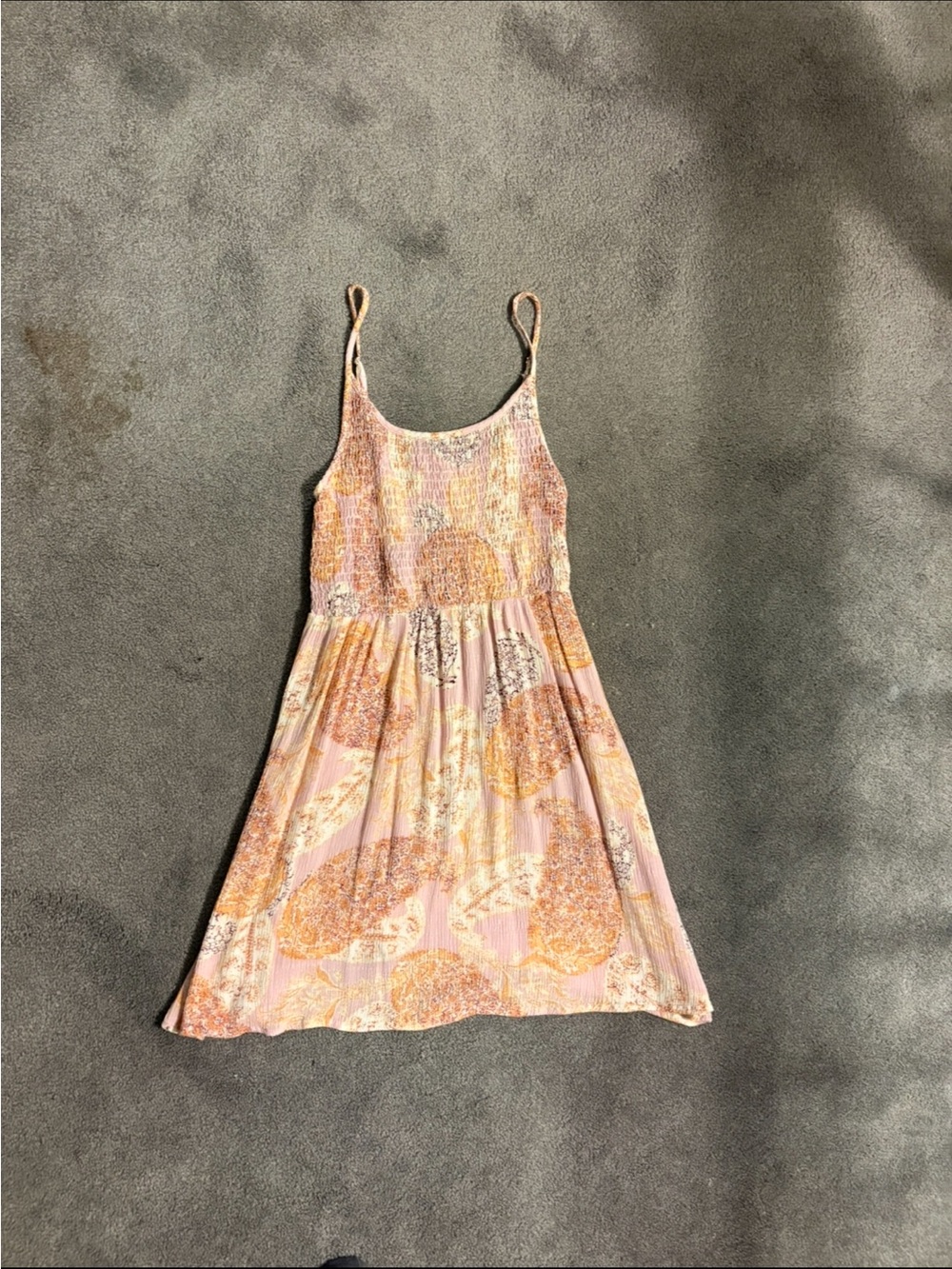 Pink Floral Paisley Sundress with Smocked Bodice
